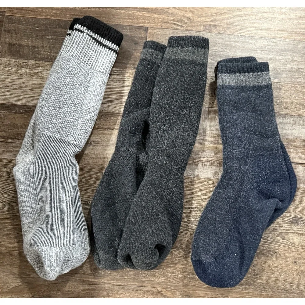 New 7x Northeast Outfitters Cozy Cabin Men's‎ Brushed Heat Socks Gray Tan Black